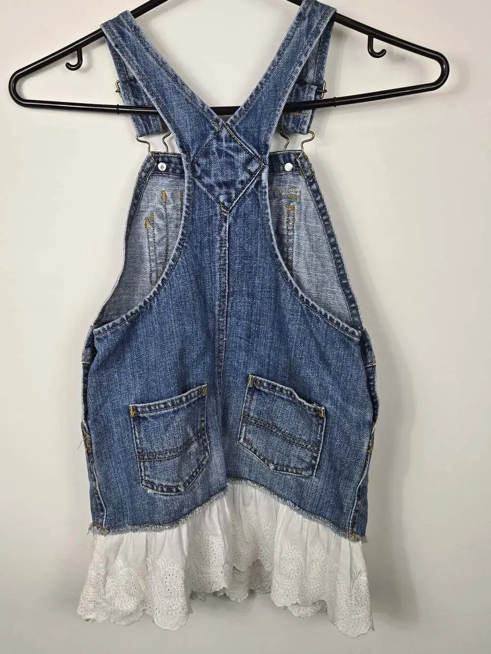 Ralph Lauren Denim Overall Dress Jumper Girls Cottagecore Prairie Size 5